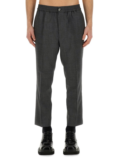 Shop Ami Alexandre Mattiussi Ami Paris Mid Rise Tailored Cut Trousers In Grey