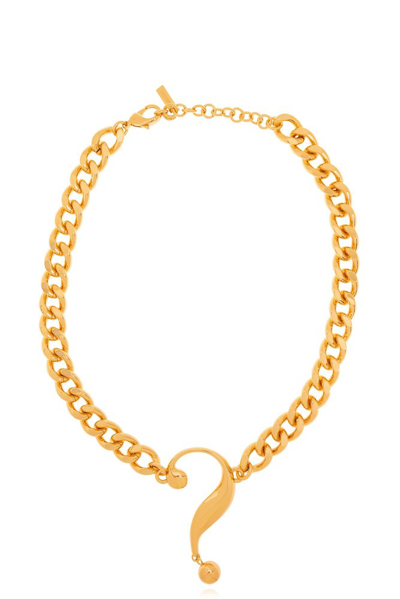 Shop Moschino Question Mark In Gold