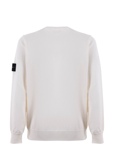 Stone Island Wool Blend Sweatshirt With Iconic Logo Patch And Timeless Design