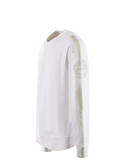 Stone Island Logo Printed Crewneck Sweatshirt