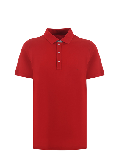 Shop Fay Polo Shirt In Rosso