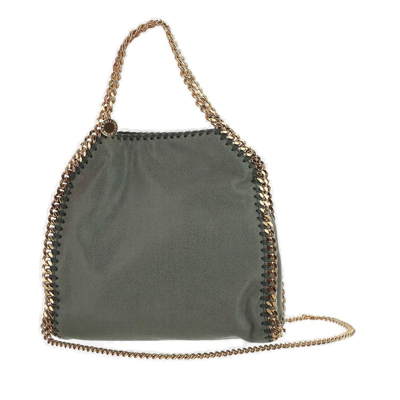 Shop Stella Mccartney Falabella Mini Top Handle Bag In Green