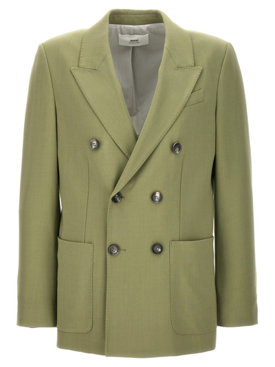 Shop Ami Alexandre Mattiussi Ami Double In Green