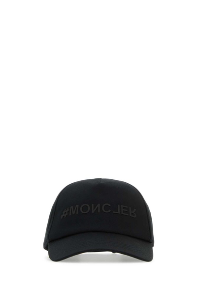 Shop Moncler Grenoble Logo Detailed Gabardine Baseball Cap In Black