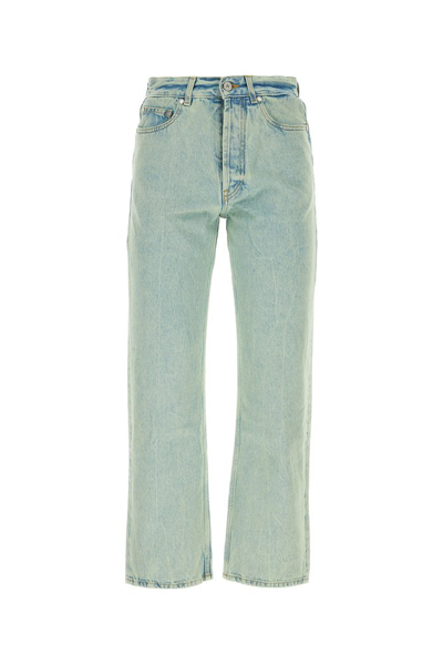 Shop Palm Angels Overdyed Straight Leg Jeans In Green