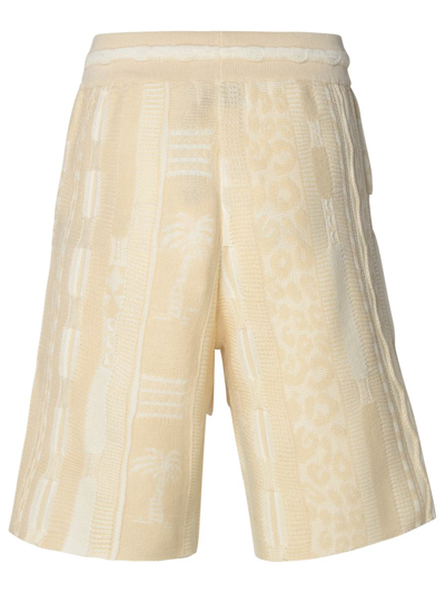 Shop Laneus Ivory Cotton Bermuda Shorts In Avorio