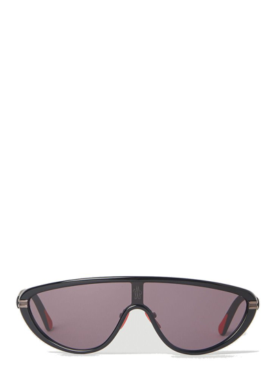Shop Moncler Eyewear Shield Frame Sunglasses In Black