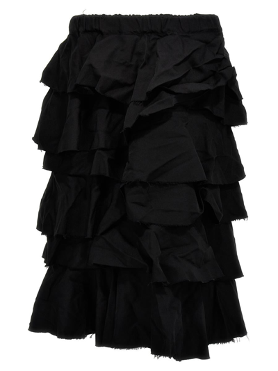 Shop Comme Des Garcons Black Comme Des Garçons Black Flounces And Pleated Skirt