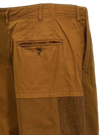 Shop Comme Des Garçons Homme Deux Comme Des Garçons Homme Drill Pants With Velvet Inserts In Brown
