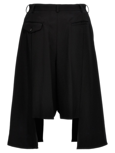 Shop Comme Des Garçons Homme Deux Comme Des Garçons Homme Plus Pleated Wool Bermuda Shorts In Black