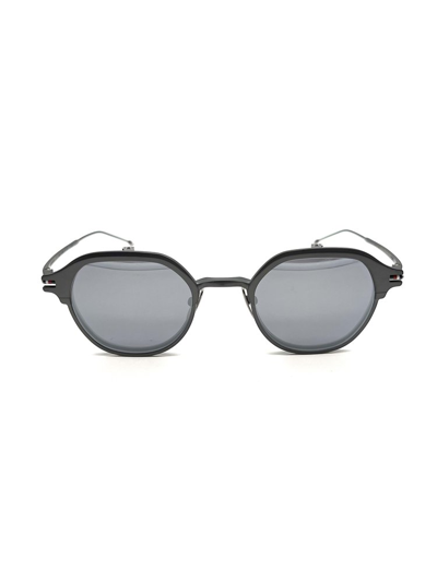 Shop Thom Browne Eyewear Round Frame Sunglasses In Black