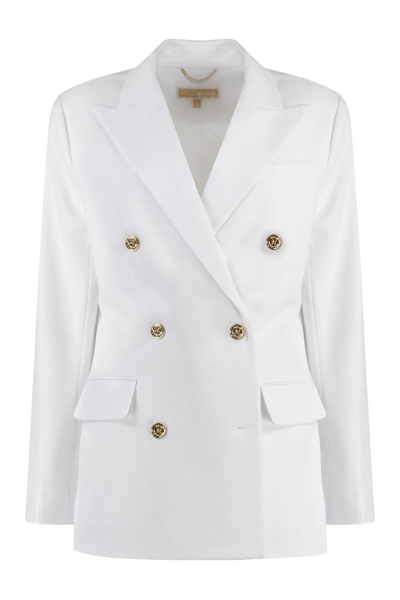 Shop Michael Michael Kors Michael Kors Double-breasted Jacket In White