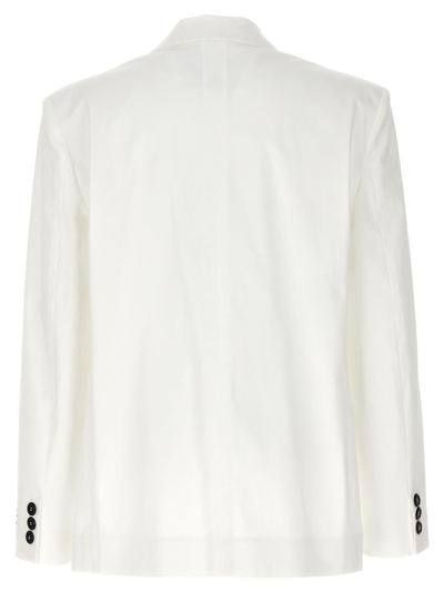 Moschino Double-breasted Blazer With Buttoned Cuffs In White