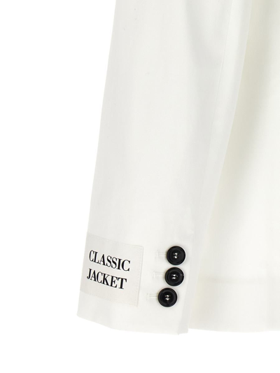 Moschino Double-breasted Blazer With Buttoned Cuffs In White