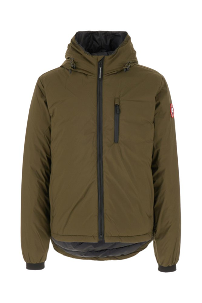 Shop Canada Goose Lodge Hooded Puffer Jacket In Green