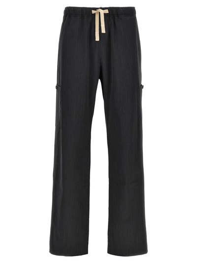 Shop Palm Angels 'monogram' Trousers In Gray