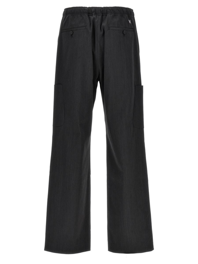 Shop Palm Angels 'monogram' Trousers In Gray