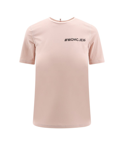 Shop Moncler Grenoble Logo Patch Crewneck T In Pink