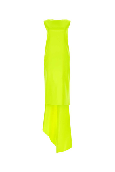Shop Sportmax Aedi Asymmetric Long Dress In Yellow