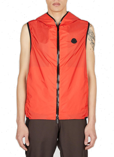 Shop Moncler Pakito Hooded Gilet In Red