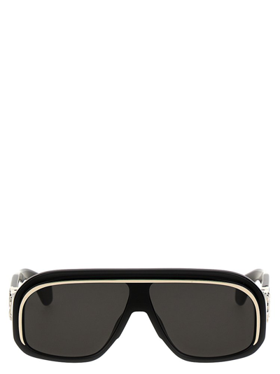 Shop Palm Angels Eyewear Reedley Shield Frame Sunglasses In Black