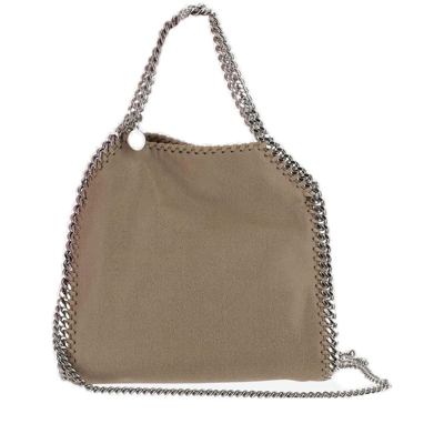 Shop Stella Mccartney Falabella Mini Top Handle Bag In Brown