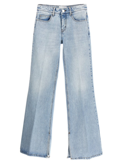 Shop Ami Alexandre Mattiussi Ami Paris Split Detail Flared Jeans In Blue