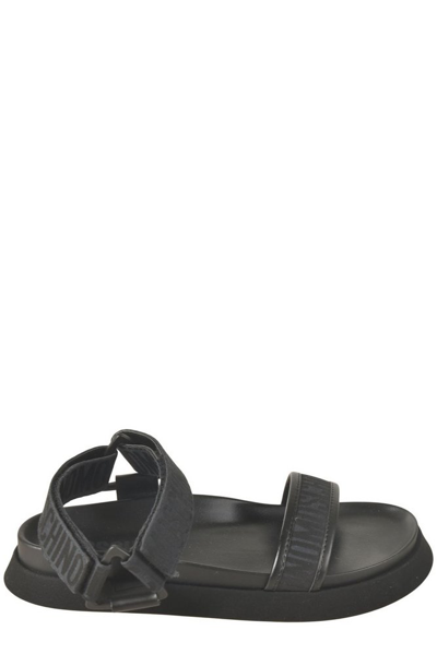 Shop Moschino Open Toe Touch In Black