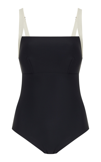 Shop Bondi Born Hana Contrast-trimmed One-piece Swimsuit In Black