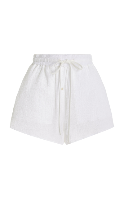 Shop Bondi Born Hastings Organic Cotton Shorts In White