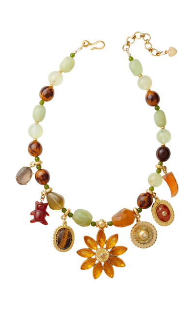 Shop Brinker & Eliza One-of-a-kind Luna Beaded Necklace In Gold