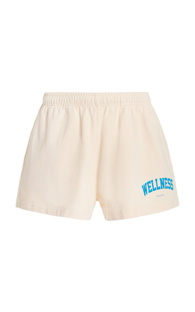 Shop Sporty And Rich Wellness Ivy Cotton Disco Shorts In White