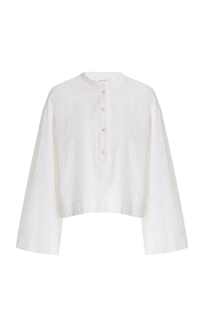 Shop Bondi Born Hastings Cropped Organic Cotton Tunic Top In White
