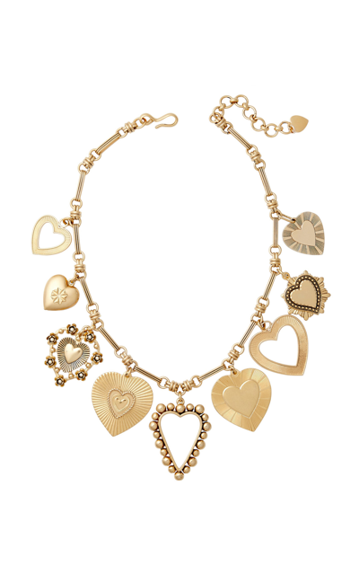 Shop Brinker & Eliza Queen Of Hearts 24k Gold-plated Necklace