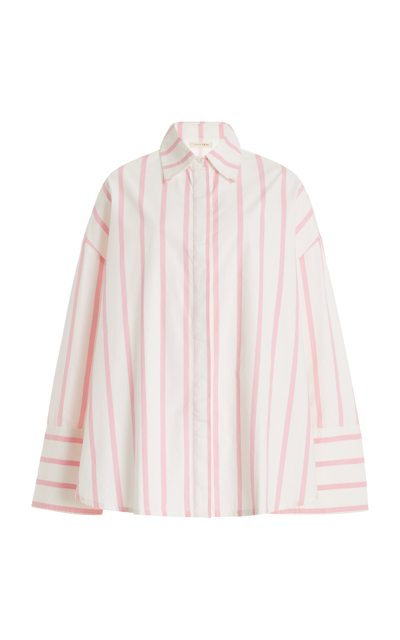 Shop Elce Ryan Striped Cotton Shirt In Pink
