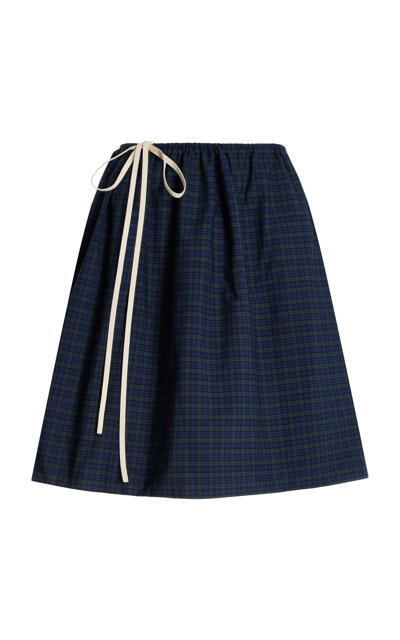 Shop Tae Park Reversible Cotton Midi Skirt In Multi