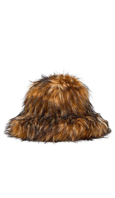 Shop 8 Other Reasons Floppy Bucket Faux Fur Hat In Brown