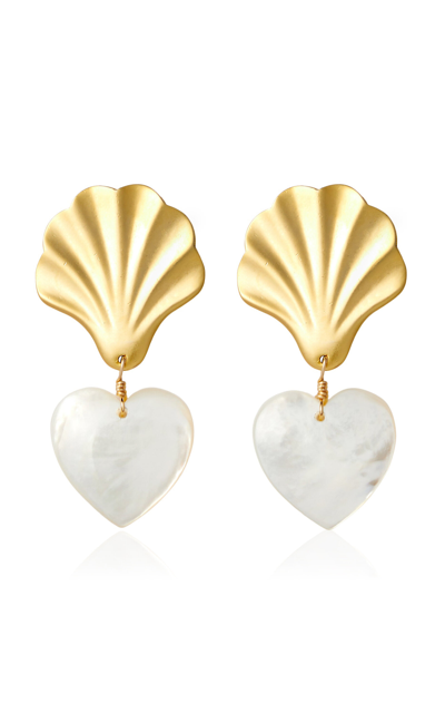 Brinker & Eliza Women's Busy 24k-gold-plated & Mother-of-pearl Heart Drop Earrings In Gold
