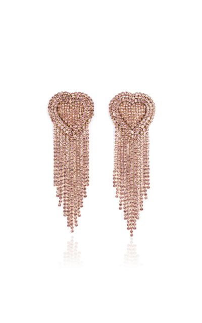 Shop Deepa Gurnani Kaylie Crystal Earrings In Pink