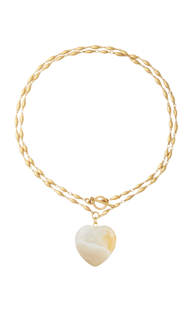 Shop Brinker & Eliza Izzie Agate 24k Gold-plated Necklace