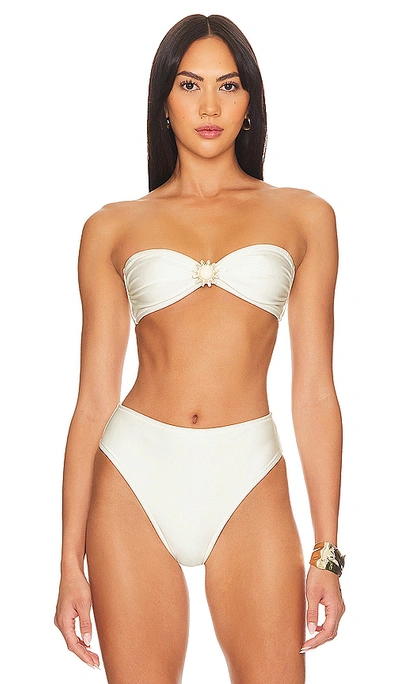 Shop Shani Shemer Lucia Bikini Top In Cream