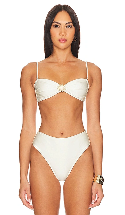 Shop Shani Shemer Lucia Bikini Top In Cream