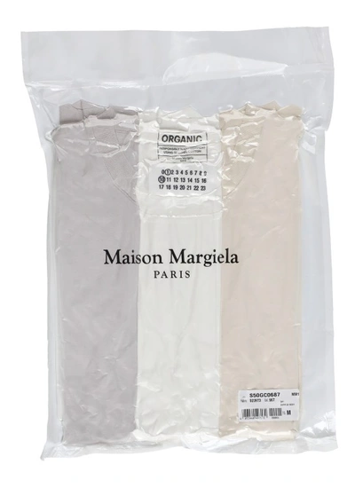 Shop Maison Margiela 3 Cotton T-shirt Set In White