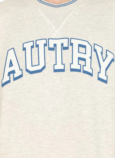 Shop Autry Grey Cotton Sweatshirt In White