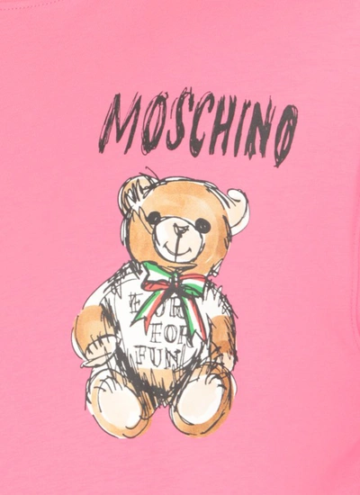 Shop Moschino Drawn Teddy Bear T-shirt In Pink