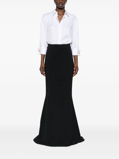Shop Elisabetta Franchi Black/white Cotton Panelled Design Dress