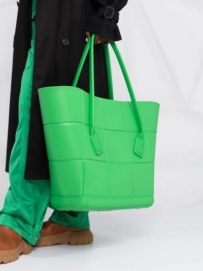 Shop Bottega Veneta Large Arco Tote Bag In Green