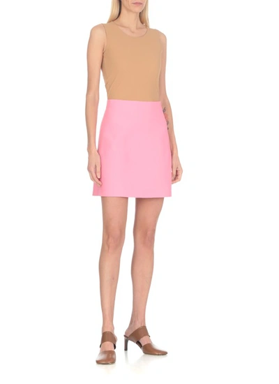 Shop Jil Sander Knitted Mini Skirt In Pink