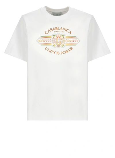 Shop Casablanca Unity Is Power T-shirt In White