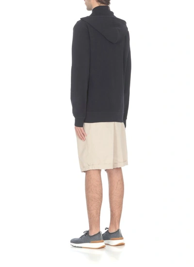 Shop Brunello Cucinelli Sweatshirt With Zip And Hood In Black
